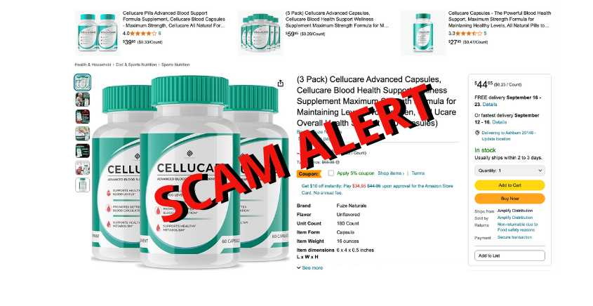 cellucare celucare blood sugar levels SCAM ALERT